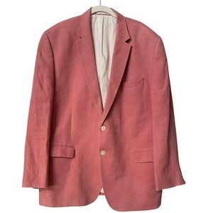 Vintage Lauren Ralph Lauren Linen Blazer 46R Rose Coral Pink Lord &‎ Taylor